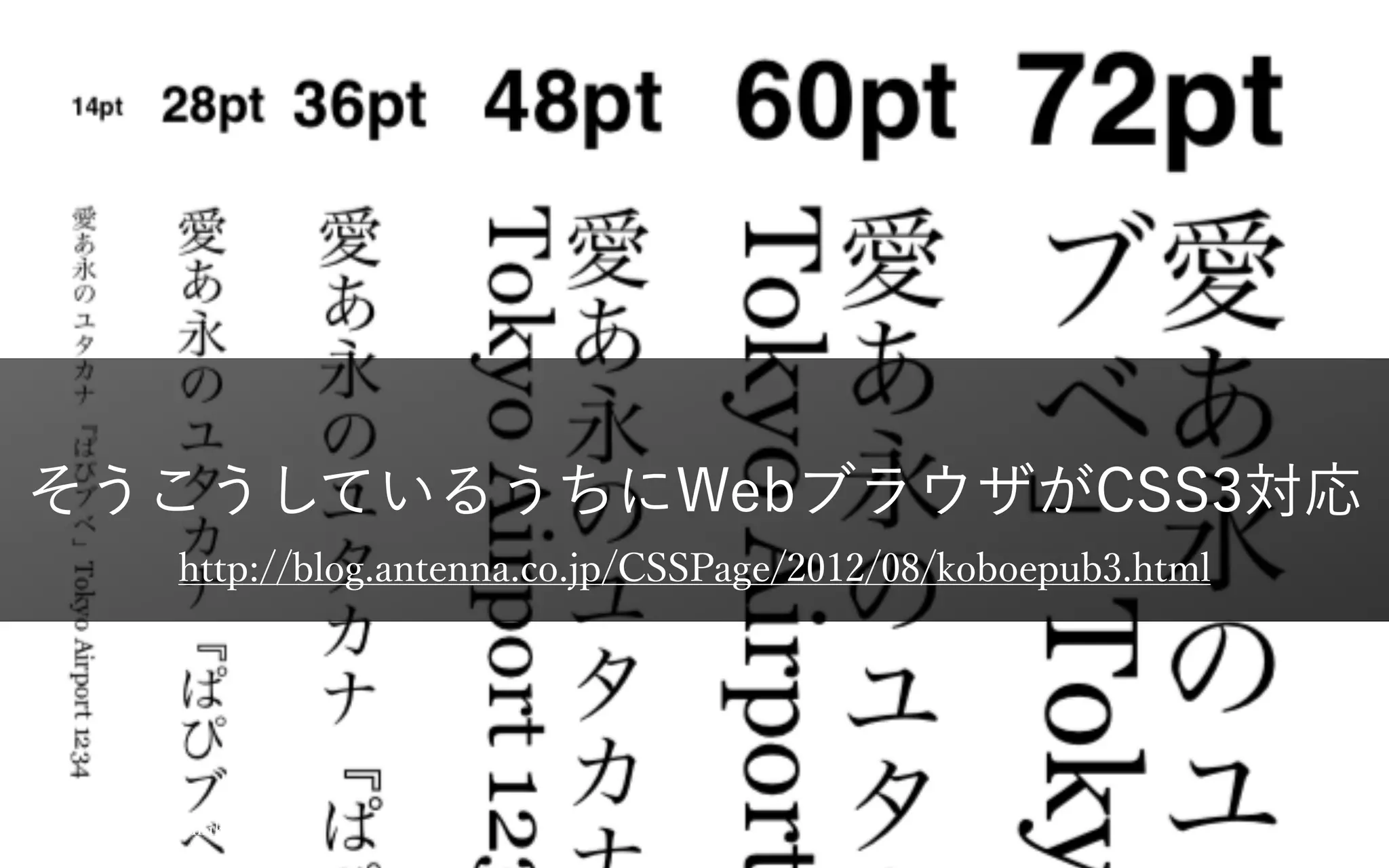 そうこうしているうちにWebブラウザがCSS3対応
http://blog.antenna.co.jp/CSSPage/2012/08/koboepub3.html
© Takahashi Fumiki23
 