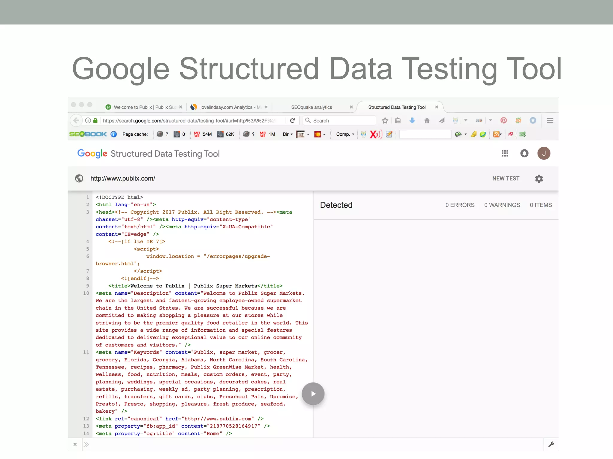 Google Structured Data Testing Tool
 