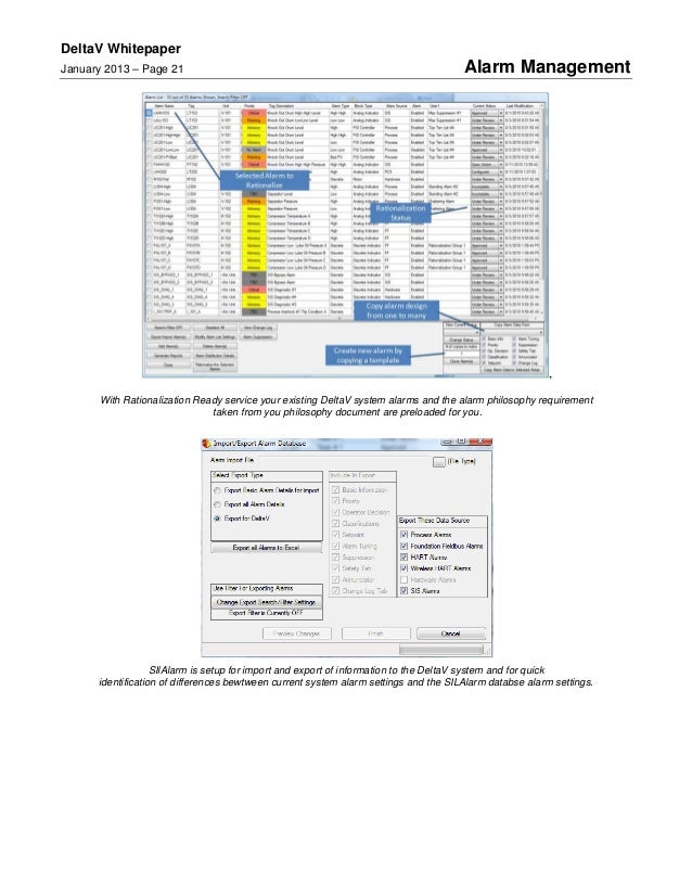 Alarm management at DeltaV