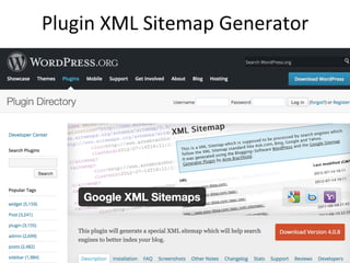 Plugin	
  XML	
  Sitemap	
  Generator	
  
 