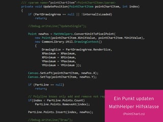 81
Ein Punkt updaten
MathHelper Hilfsklasse
(PointChart.cs)
 