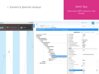Element & Speicher Analyse Xaml Spy
(Alternative WPF Inspector oder
Snoop)
 