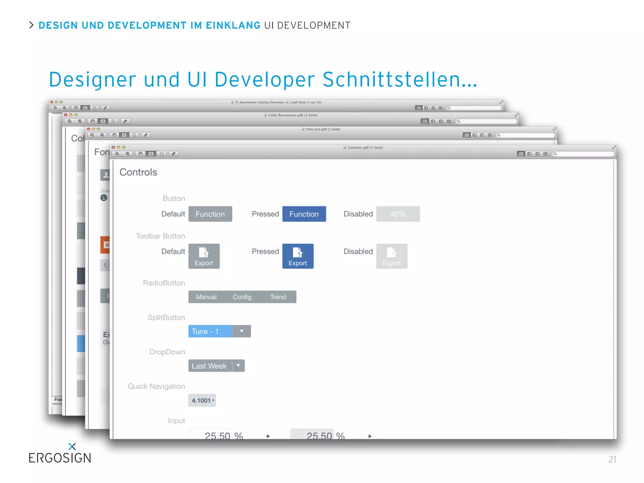 DESIGN UND DEVELOPMENT IM EINKLANG UI DEVELOPMENT

Designer und UI Developer Schnittstellen...

21

 