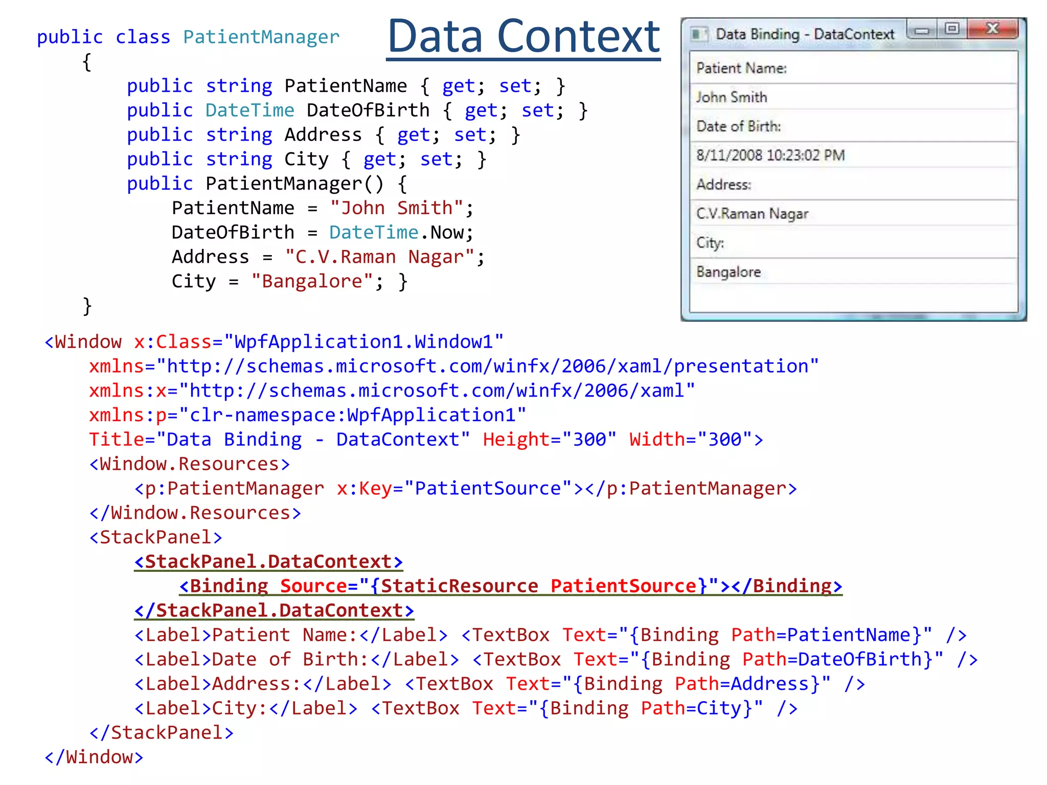 Frame – Can contain HTML contentContainers with HeaderGroupBox – Groups other controls. Has Header property.