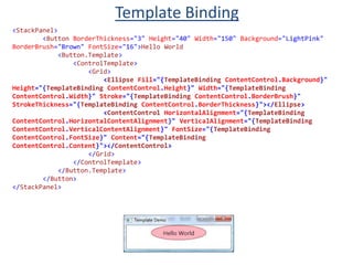 Text and Ink ControlTextBoxRichTextBoxCan Contain Rich formatted text & imagesPasswordBoxInkCanvas