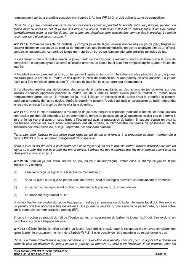 Wp fina 2013-2017_règlement water-polo Wp fina 2013-2017_règlement water-polo
