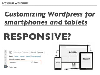 7. WORKING WITH THEME




 Customizing Wordpress for
 smartphones and tablets

RESPONSIVE?
 