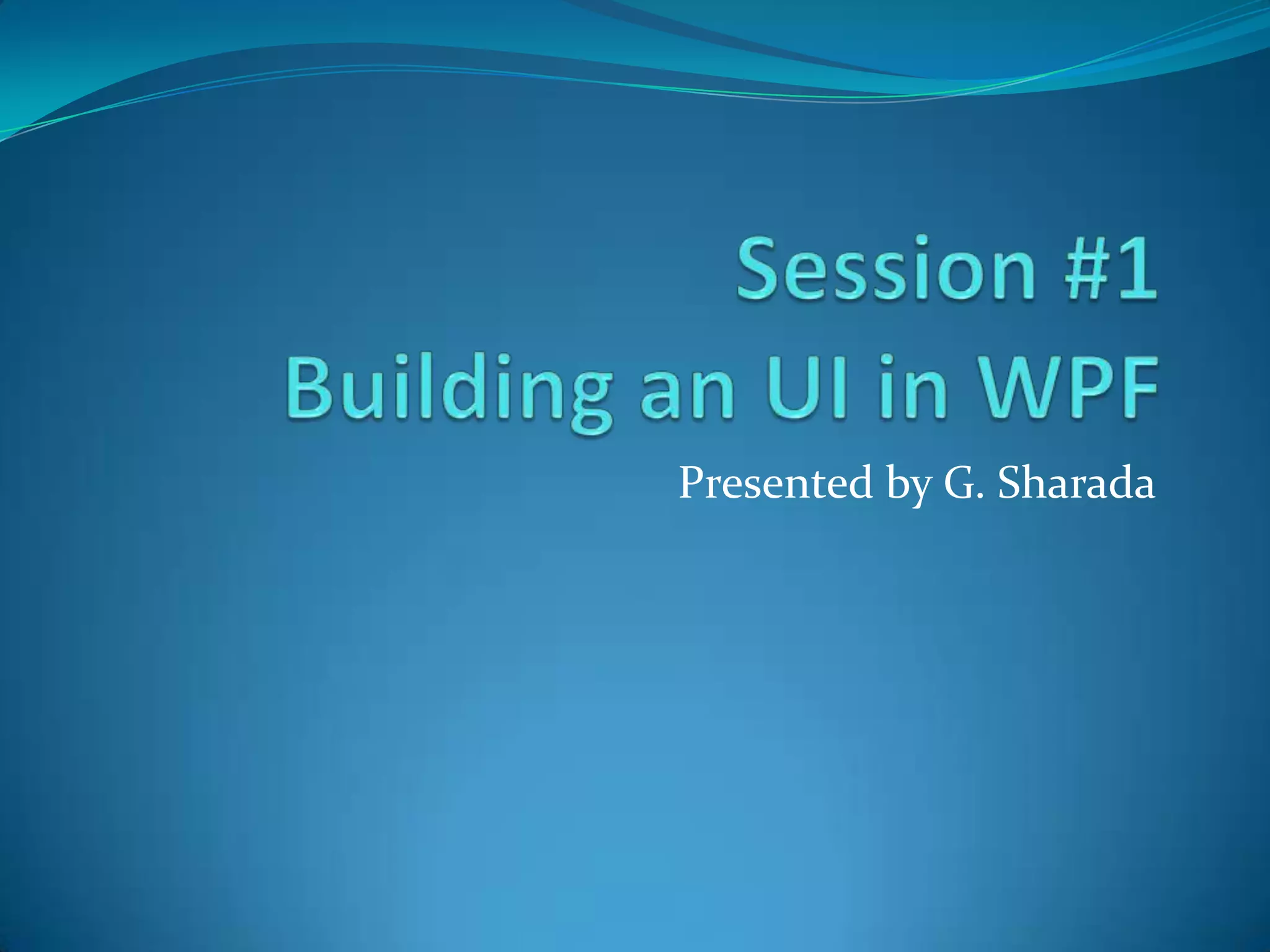 Presented by G. Sharada
 