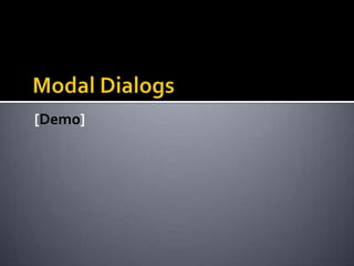 NavigationConfiguration – ViewFactoryResolves ViewConfiguration for the requested ViewDynamically creates the View and View ModelLoads the View Model with optional params using reflectionGives back a ViewResult