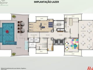 IMPLANTAÇÃO LAZER
Material preliminar de uso interno. Sujeito a
 