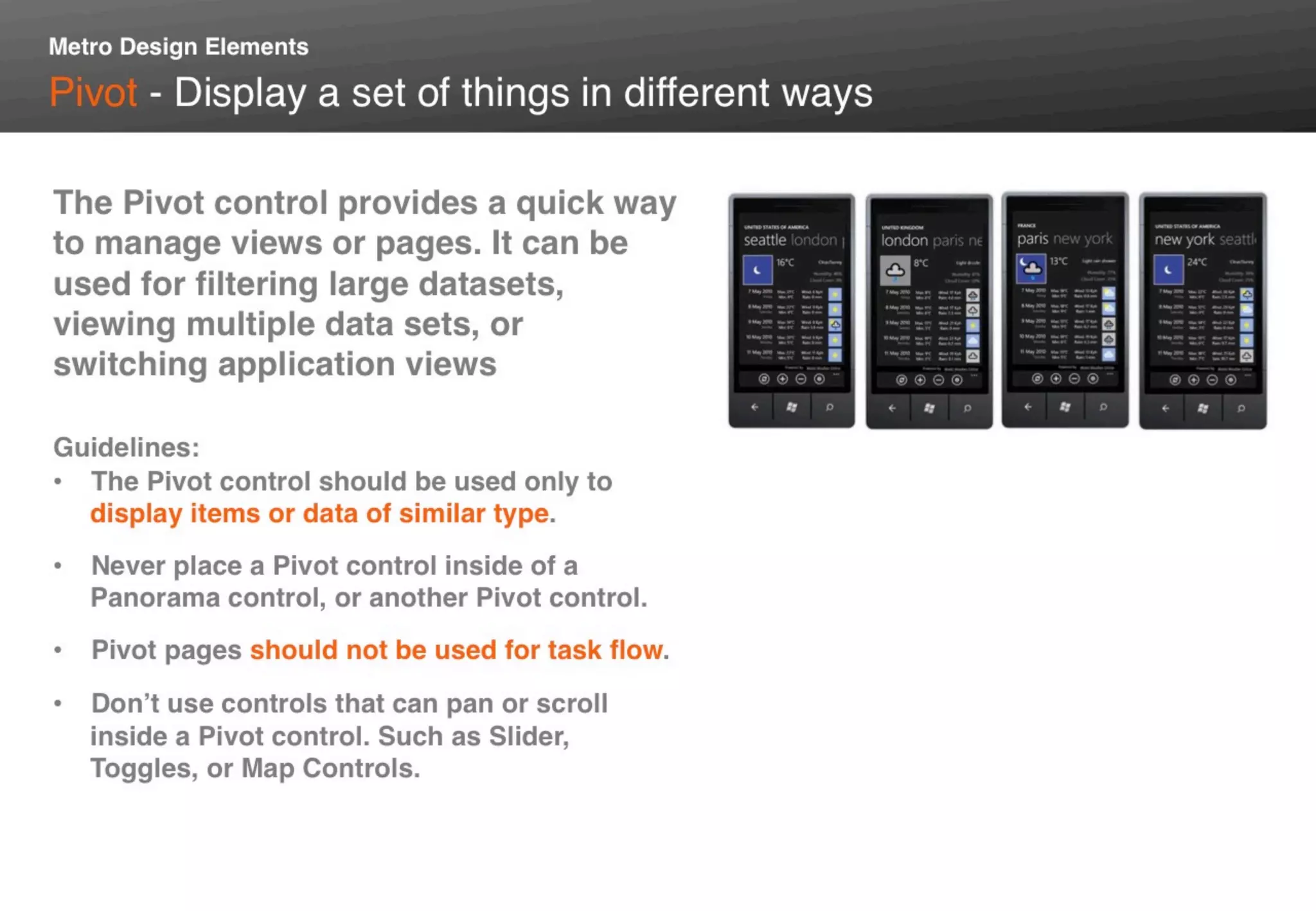 Metro UI interaction design guidelines @Microsoft Tech.Days 2011
