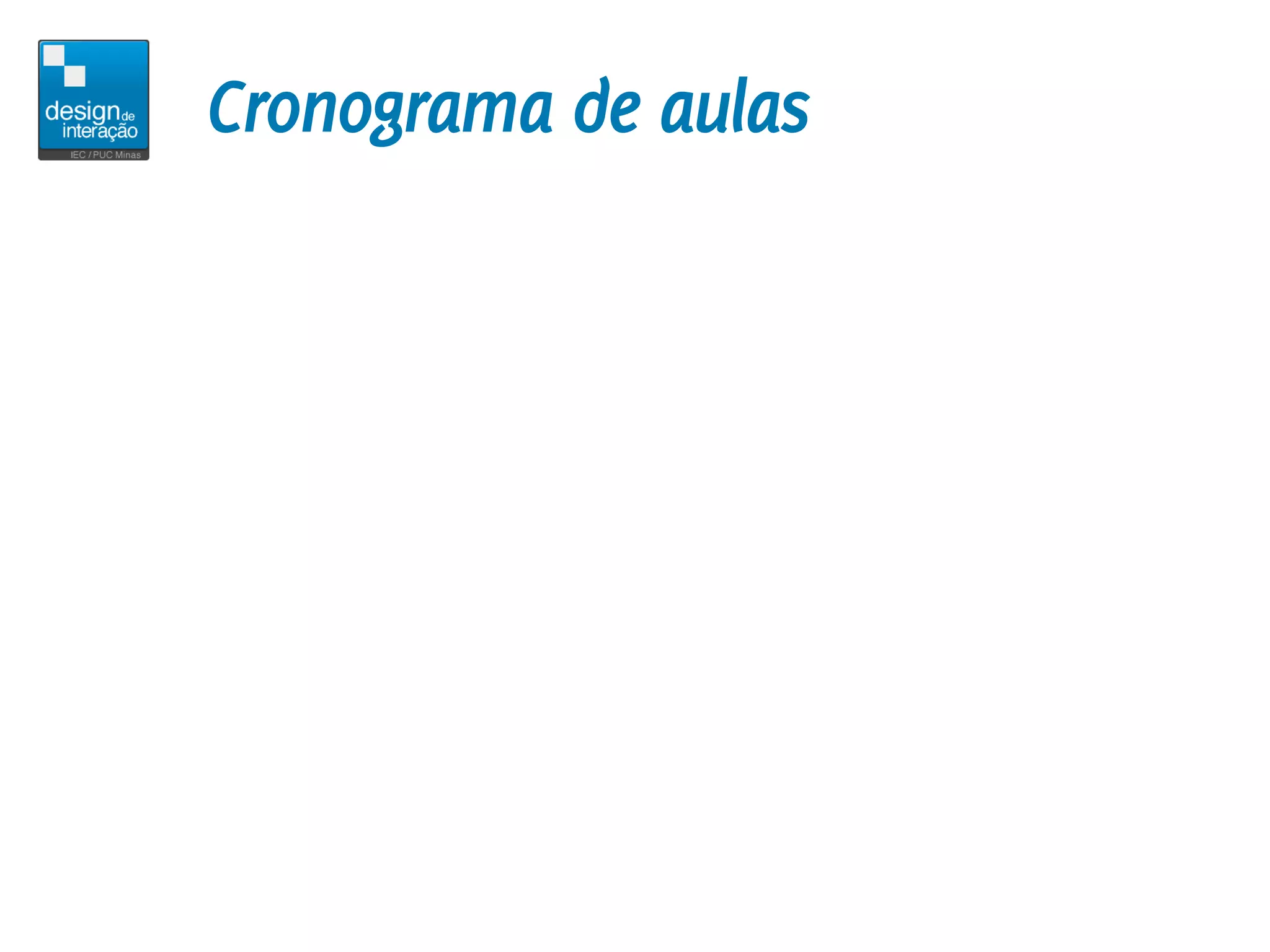 Cronograma de aulas
 