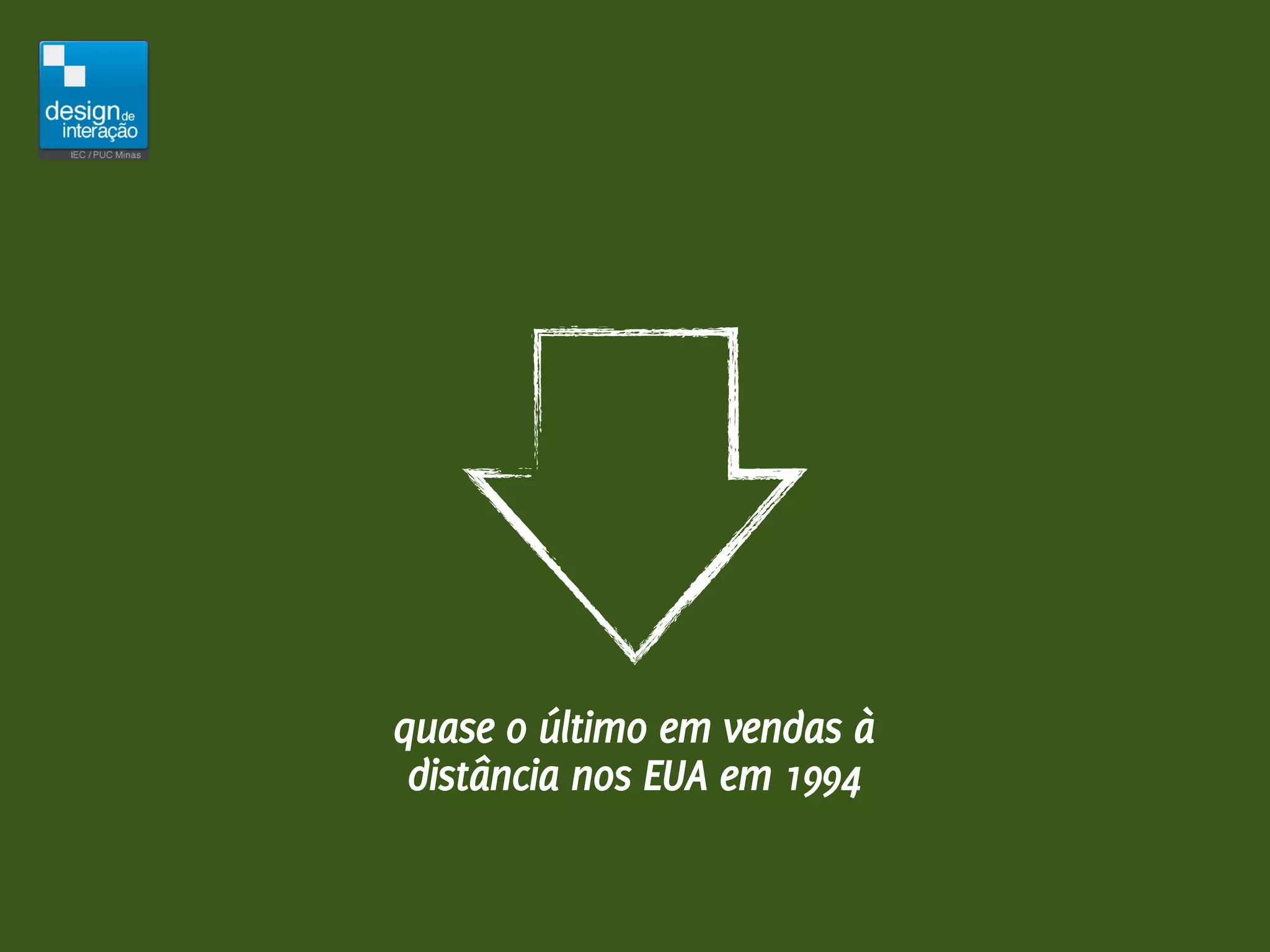 quase o último em vendas à
 distância nos EUA em 1994
 