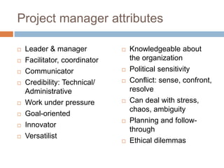 Roles Of Project Managers In Oe