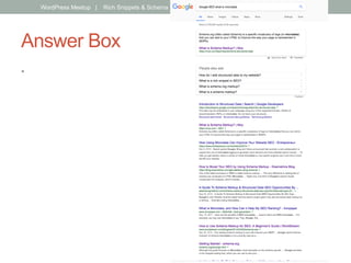 Answer Box
• 
WordPress Meetup | Rich Snippets & Schema | Jake Aull, ZenFires Digital Marketing 10
 