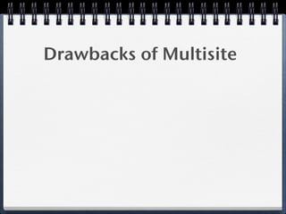Drawbacks of Multisite
 