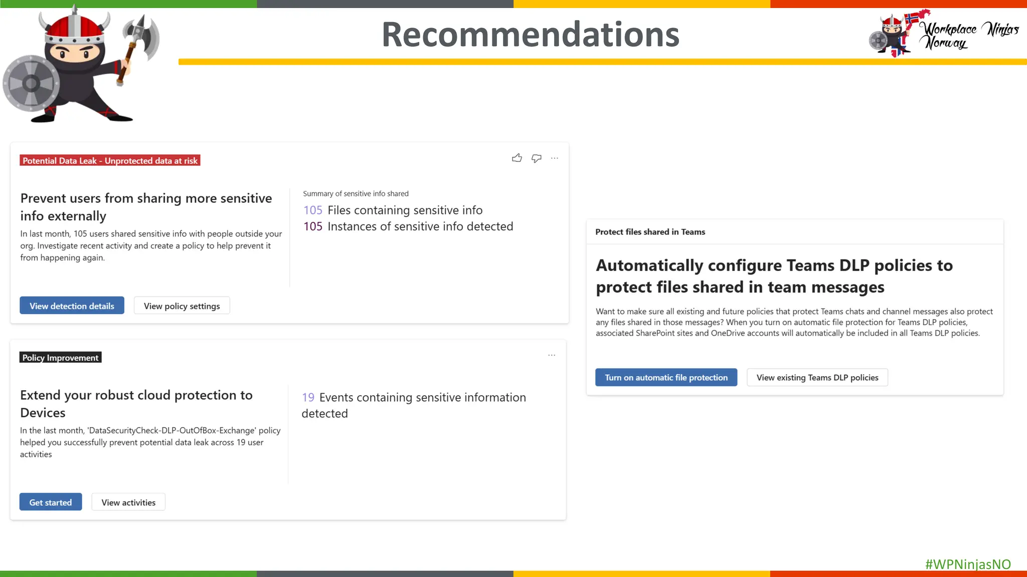 #WPNinjasNO
Recommendations
 