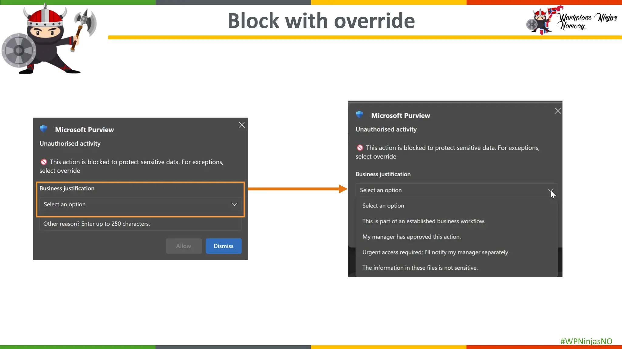 #WPNinjasNO
Block with override
 