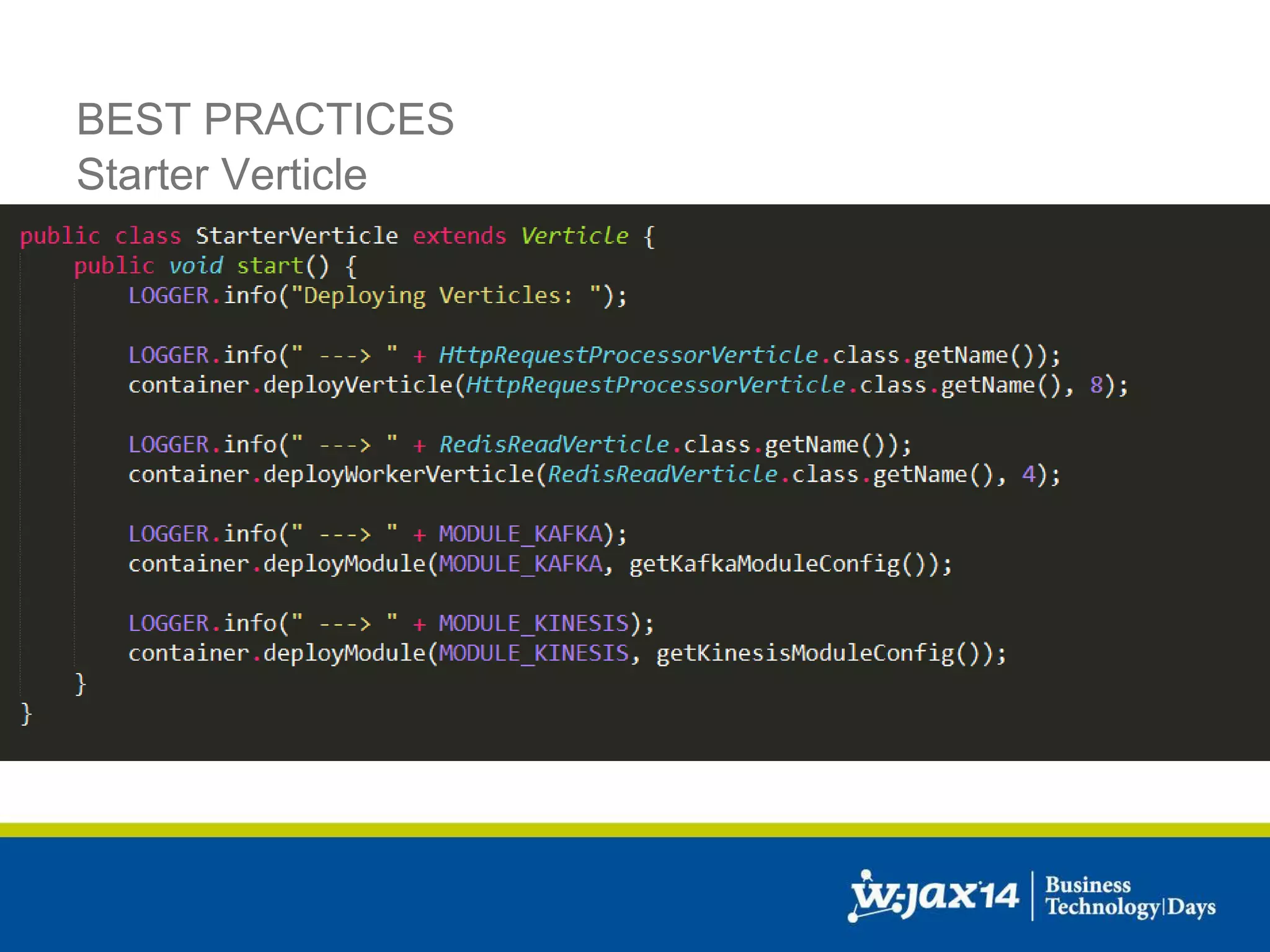 BEST PRACTICES 
Starter Verticle 
 
