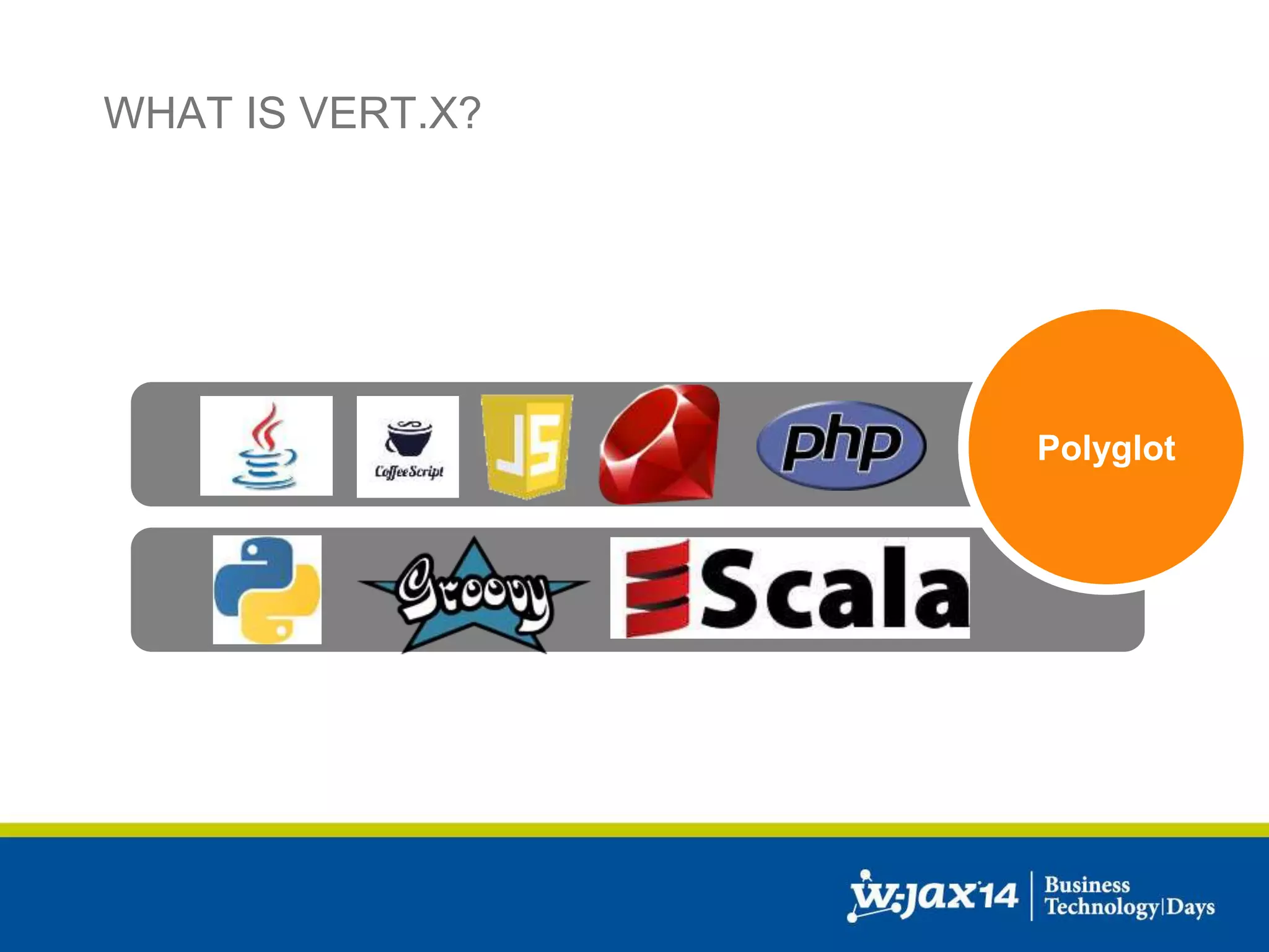 WHAT IS VERT.X? 
Polyglot 
 