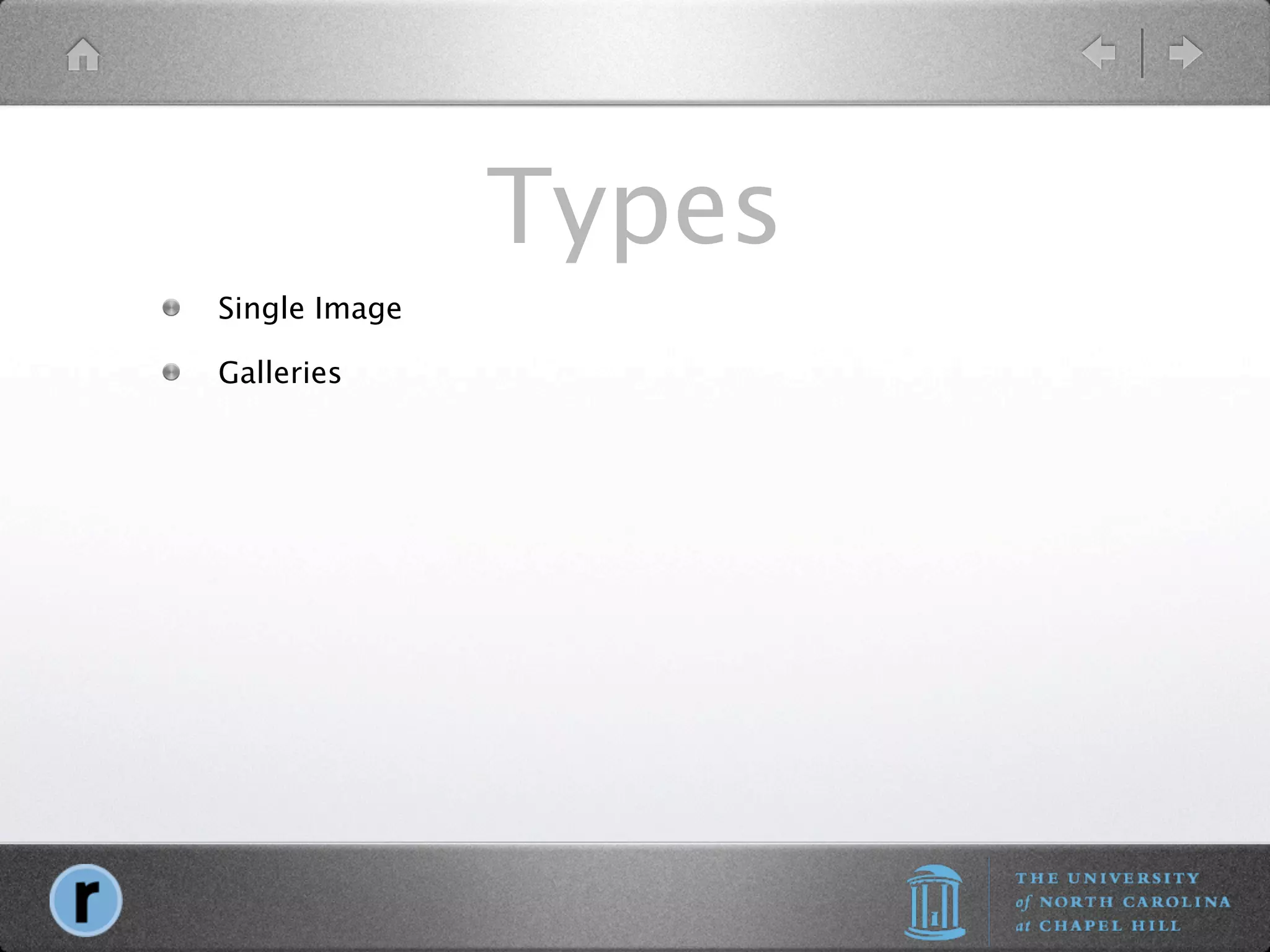 Types
Single Image

Galleries
 