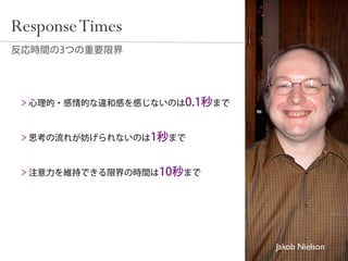 Response Times




                 Jakob Nielson
 