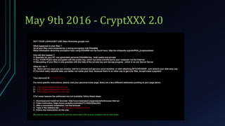 May 9th 2016 - CryptXXX 2.0
 
