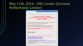 May 11th, 2016 - GNL Locker (German
Netherlands Locker)
 
