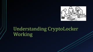 Understanding CryptoLocker
Working
 