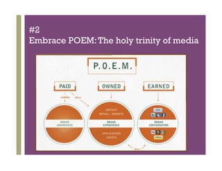 #2
Embrace POEM: The holy trinity of media




     +
 