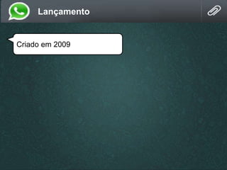 Criado em 2009
Lançamento
 
