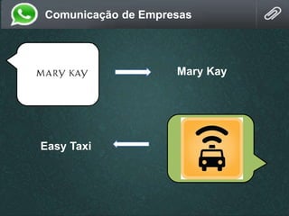 Comunicação de Empresas
Mary Kay
Easy Taxi
 