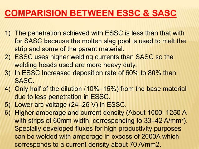 comparision between electroslag strip cladding and sumerged arc strip ...