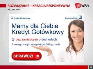 ROZWIĄZANIE – KREACJA RESPONSYWNA
PRZYKŁADY

13

 
