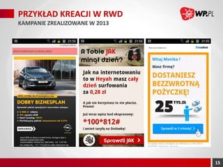 PRZYKŁAD KREACJI W RWD
KAMPANIE ZREALIZOWANE W 2013

15

 