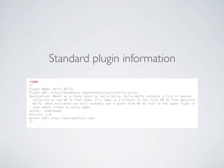 Standard plugin information
 
