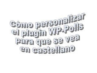 Cómo personalizar el plugin WP-Polls para que se vea en castellano 