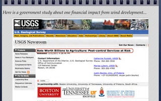 Here is a government study about one financial impact from wind development...

 