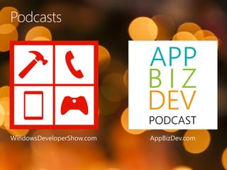 Podcasts




WindowsDeveloperShow.com   AppBizDev.com
 