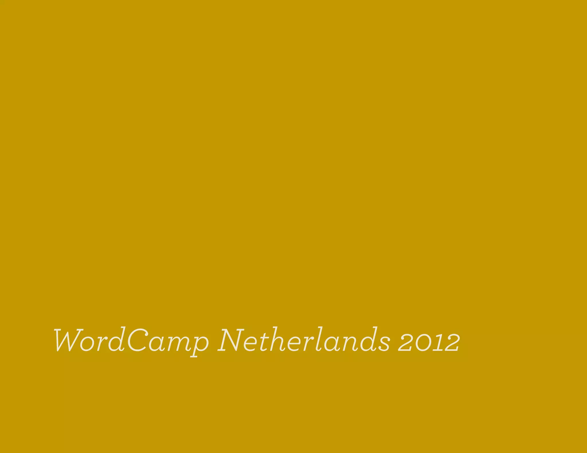 WordCamp Netherlands 2012
 