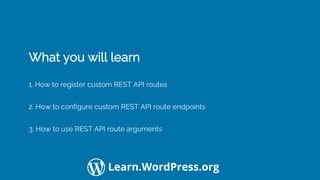 WP REST API - custom routes and endpoints