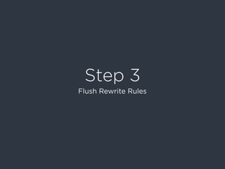 Step 3
Flush Rewrite Rules
 
