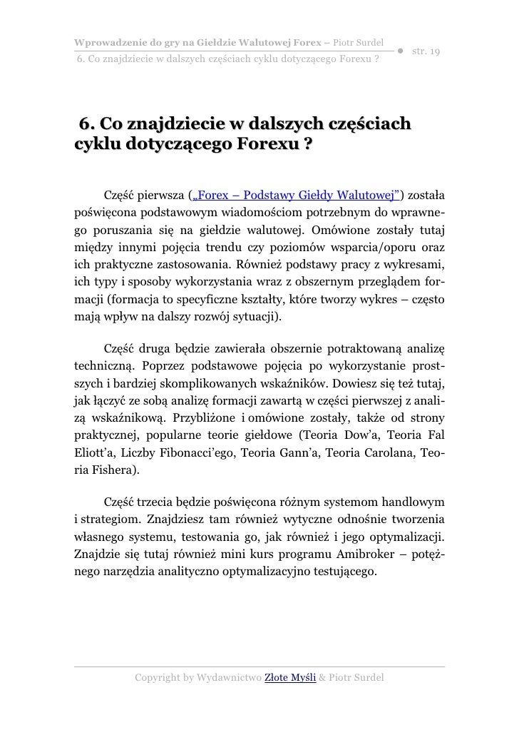 Piotr surdel forex pdf