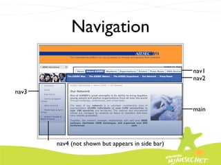 nav1 nav2 main nav3 nav4 (not shown but appears in side bar) Navigation 