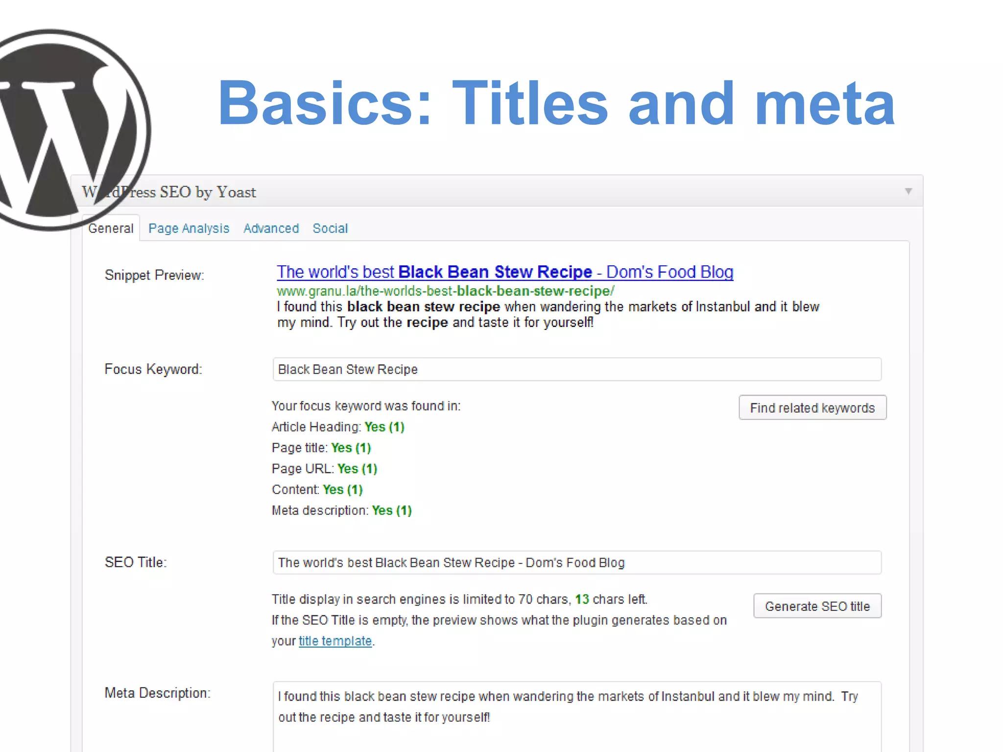 Basics: Titles and meta
 