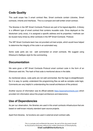 WP Smart Contracts Protocol – Smart Contract Security Audit Report by ...