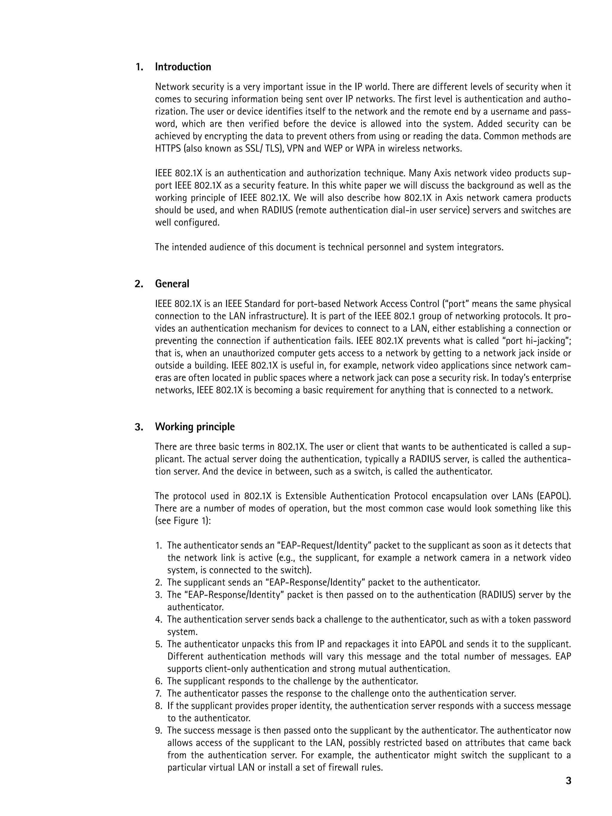 IEEE 802.1X and Axis’ Implementation | PDF