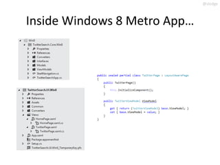 @slodge



Inside Windows 8 Metro App…
 