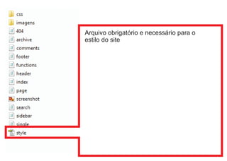 Arquivo obrigatório e necessário para o
estilo do site

 