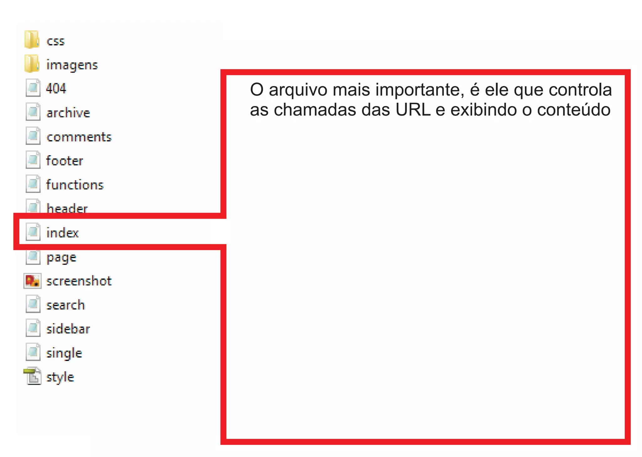O arquivo mais importante, é ele que controla
as chamadas das URL e exibindo o conteúdo
 